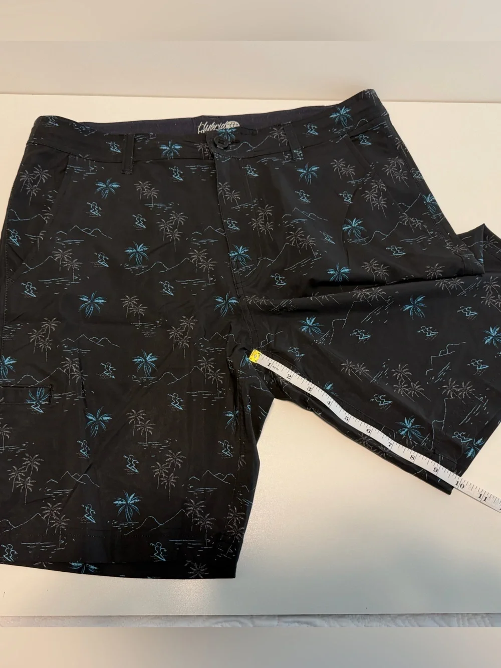 Da Hui Board Shorts with Teal Palm Print